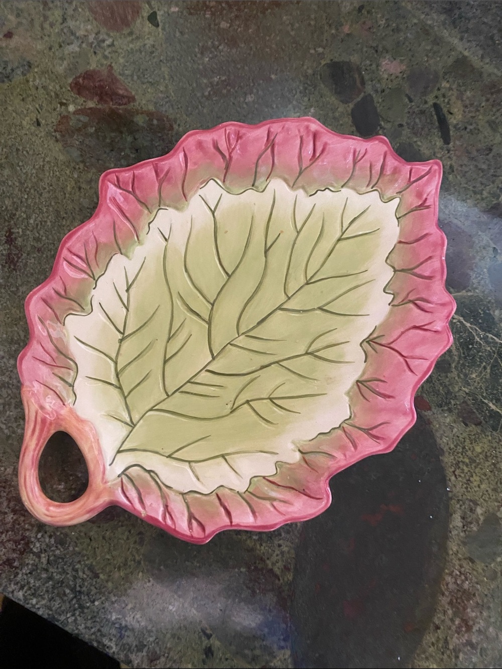 Tracy Porter Midnight Garden 8”x6” Cabbage Leaf 🍁 Dish Plate